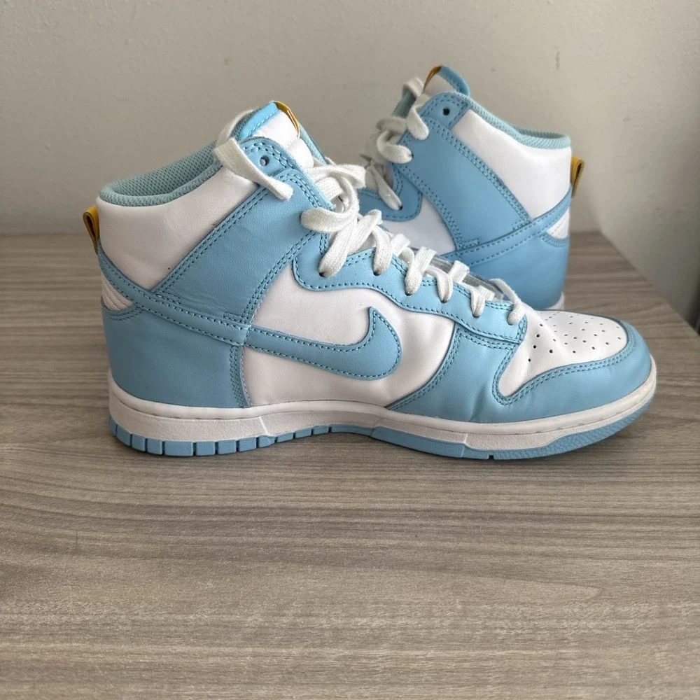 Nike Men's Dunk High White‎ & Leather Athletic Shoes Sneakers Size 8 DD1399-401